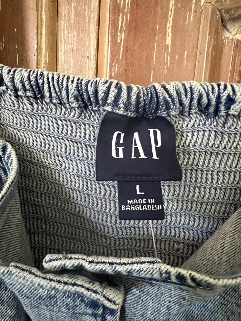 NWT GAP Denim Corset Top Large Button Front Square Neck Light Wash Vest - Picture 6 of 7